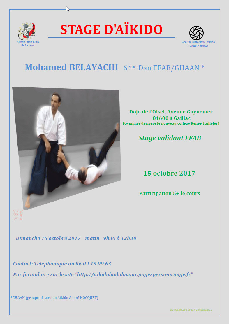Stage GHAAN à Gaillac 15 Octobre 2017