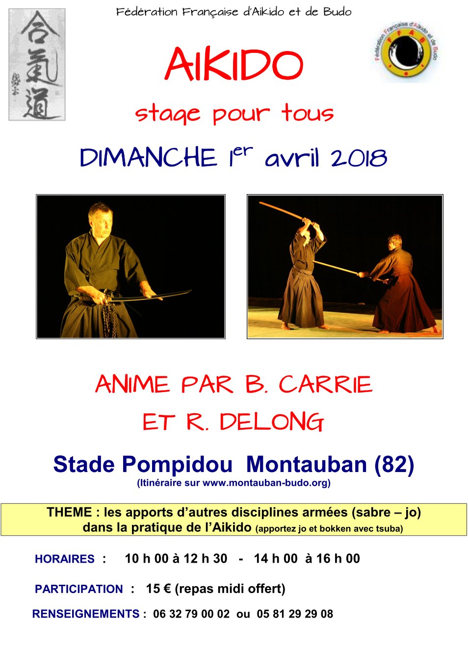 Stage à Montauban le 1er avril 2018