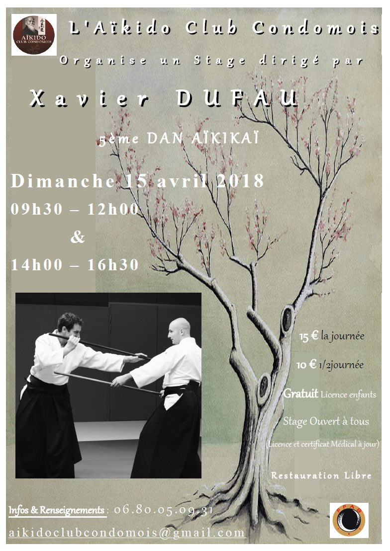 Stage Xavier Dufau à Condom 15 avril 2018