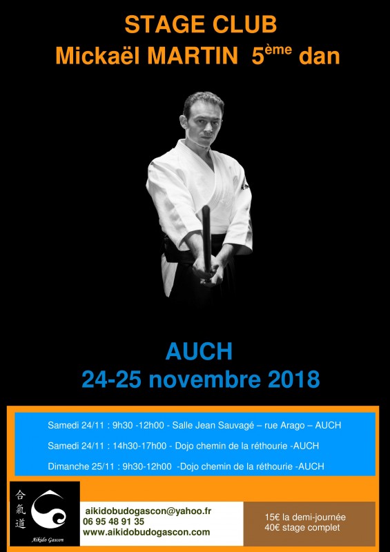 24 & 25 Novembre Stage avec Mickaël Martin à Auch