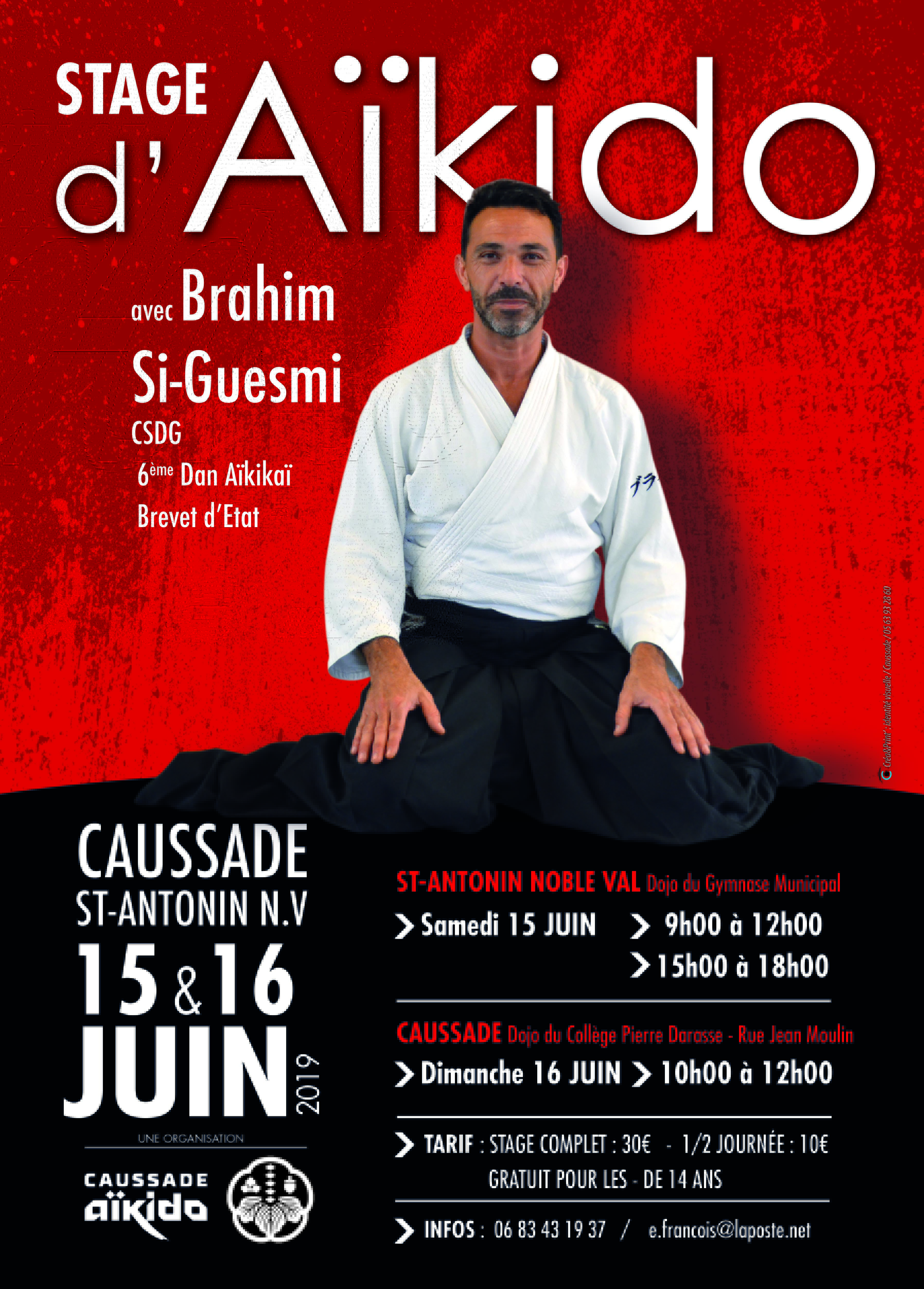 Brahim Si Guesmi en stage à Saint Antonin Noble Val et Caussade le 15 et 16 juin 2019