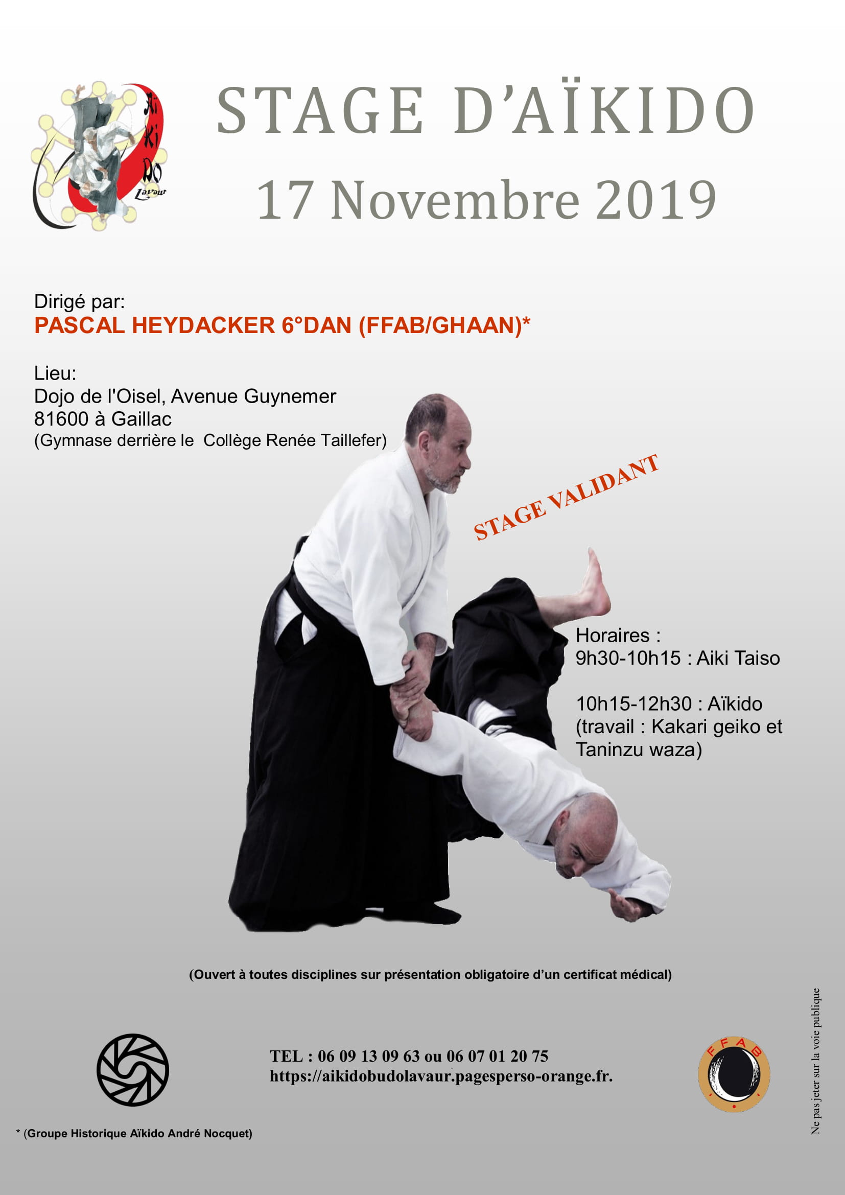 17 Novembre - Stage pour tous GHAAN à Gaillac