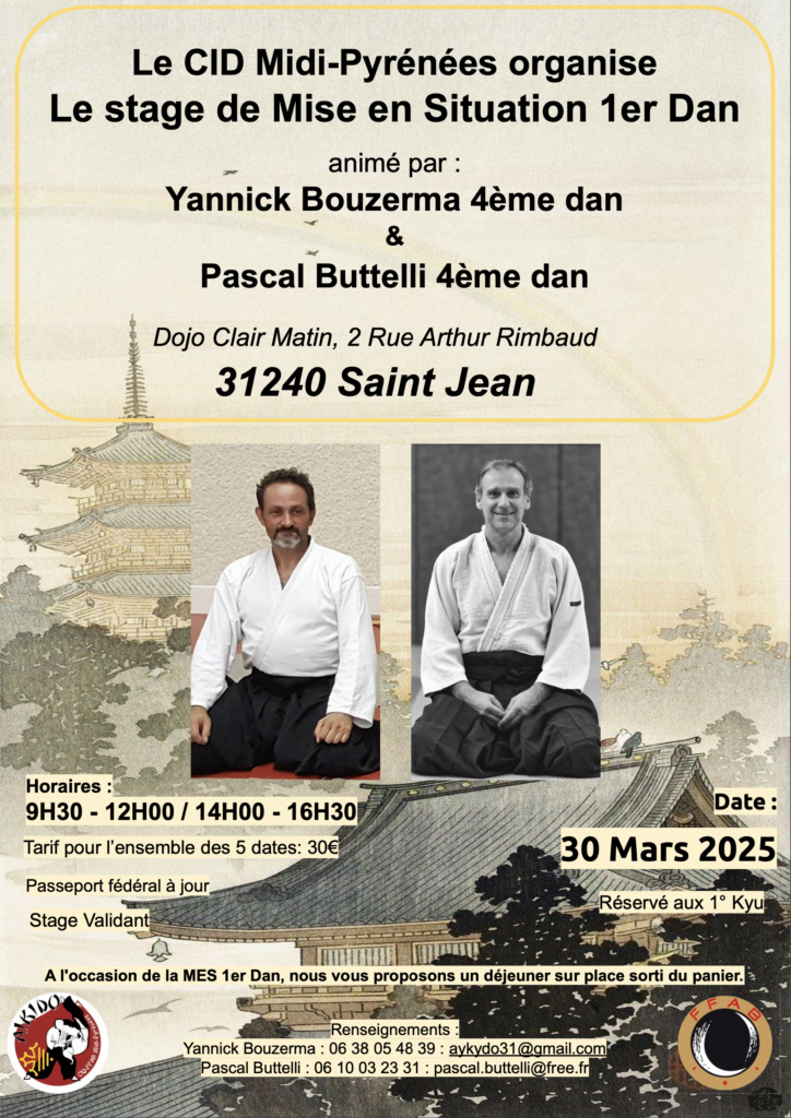 Stage MES 1er DAN.- 30 mars 2025